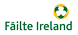 Fáilte Ireland logo with clovers, hospitality branding.